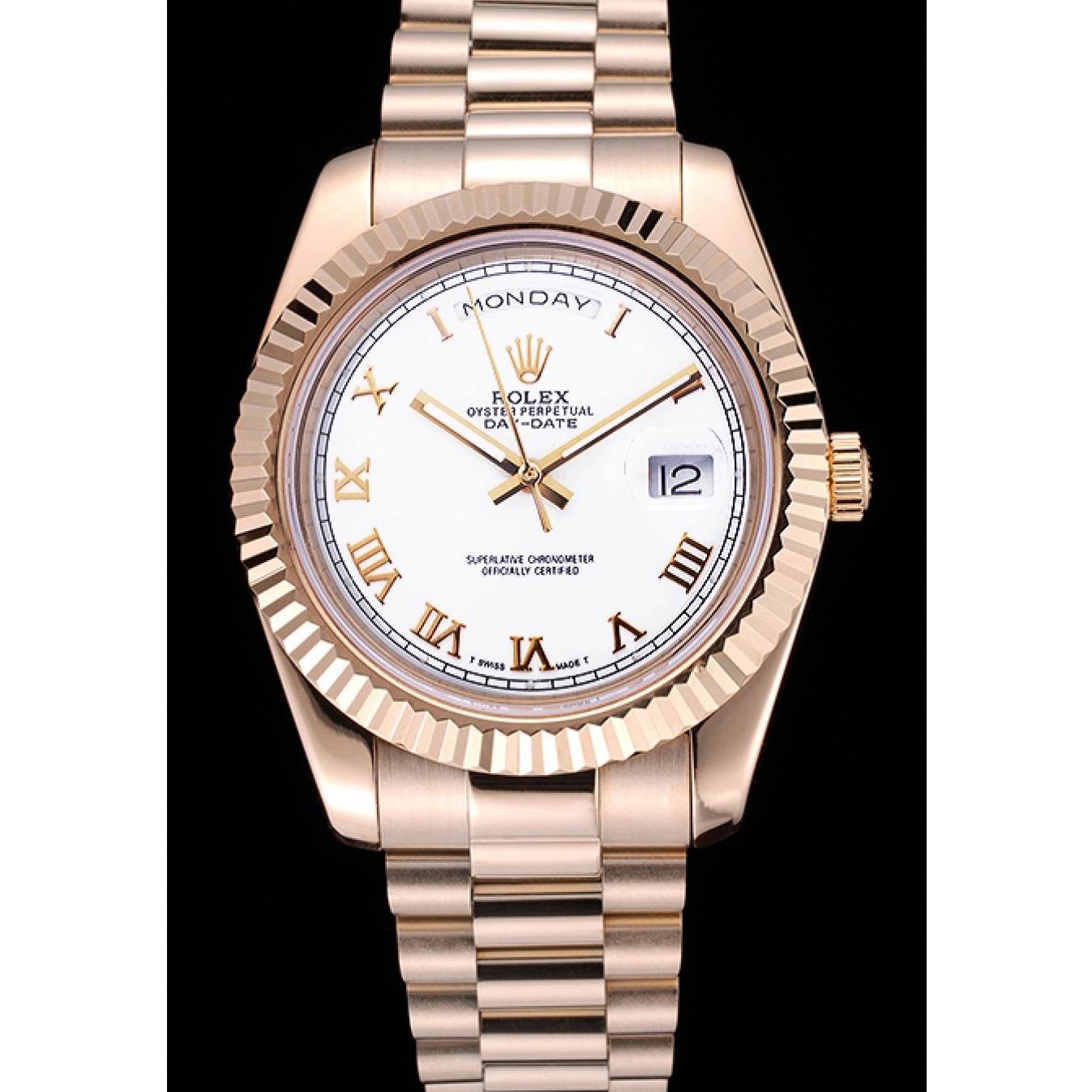 MiroTime 0705 Rolex Day-Date White Dial Gold Bracelet 622546